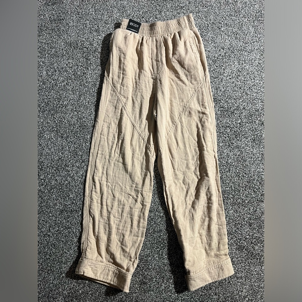 Cotton On Body Womens Woven Sesame Dance Pants With Adjustable Ankle Hem Size S